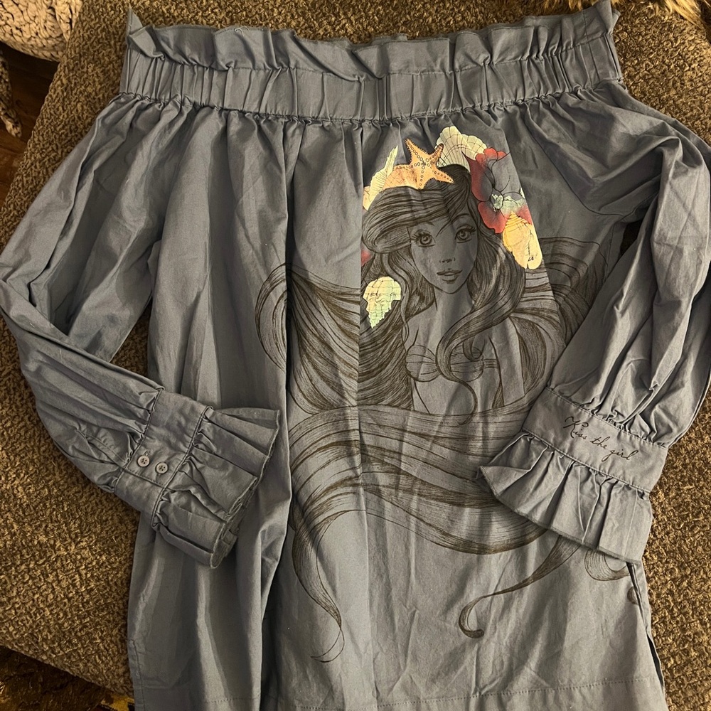 Disney Parks Nautical Ariel the Little Mermaid Off the Shoulder top in blue